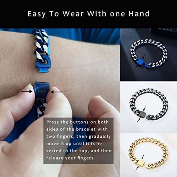 Men's Titanium Steel Cuban Link Bracelet 7.5-9 Inch Diamond Cut - Picture 6 of 8